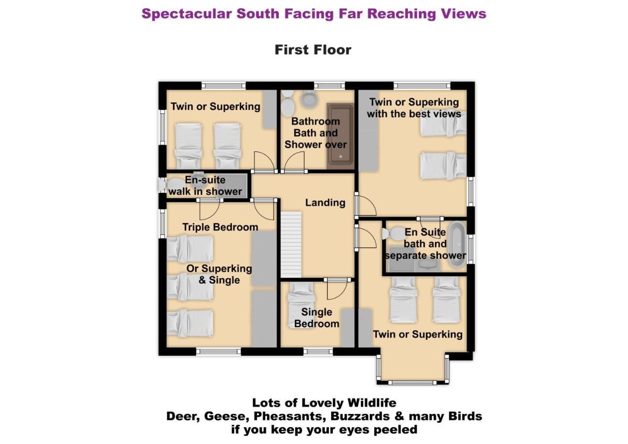 South View Country House Sleeps 12 - Hot Tub - Views Henley-in-Arden Exteriér fotografie